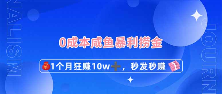 （14257期）0成本闲鱼暴利捞金，1个月狂赚10W+，秒发秒赚新玩法-牛马资源