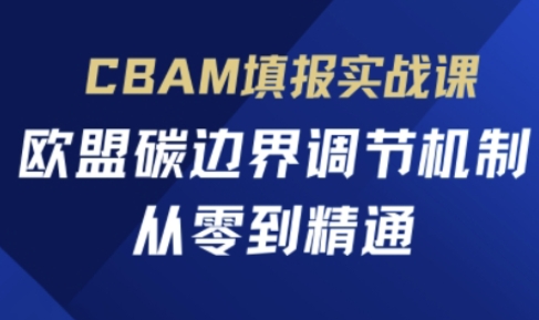 CBAM填报实战课，欧盟碳边界调节机制，从零到精通-牛马资源